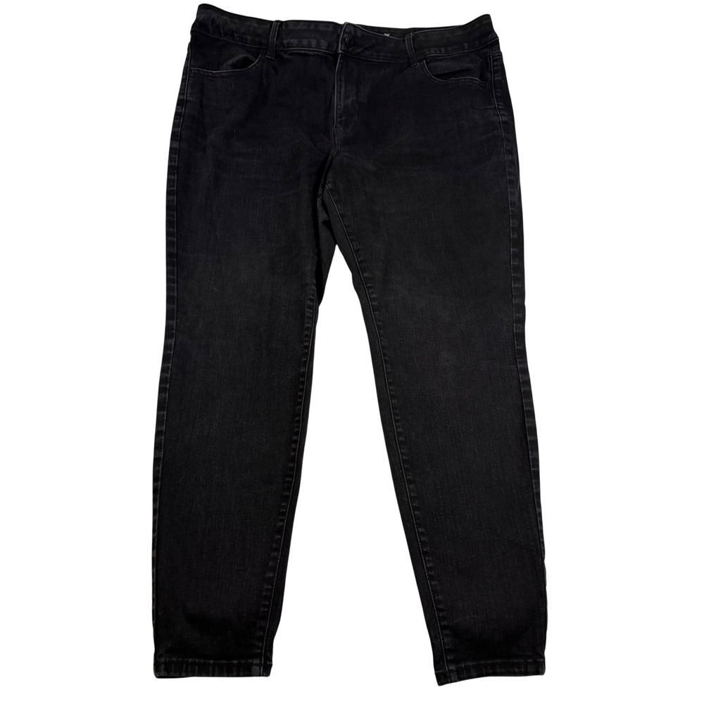 Maurices M Jeans Mid Rise Skinny Black Denim Pants Womens 20W Regular Tapered
